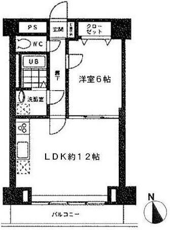 東光シャルム(1LDK/2階)の間取り写真
