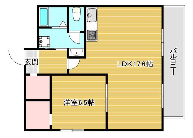 メゾンリエール(1SLDK/4階)の間取り写真