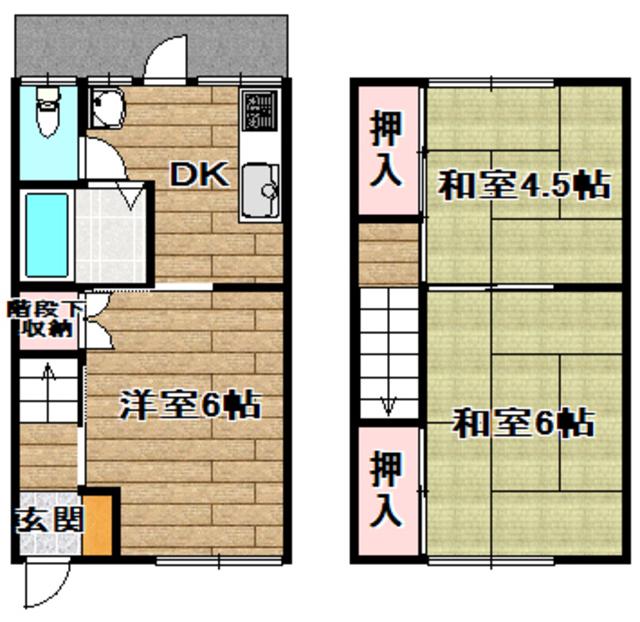 梶原アパート(3DK/2階)の間取り写真