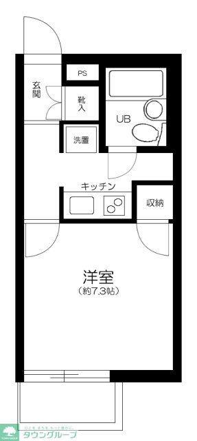 パラシオン椎名町(1K/1階)の間取り写真