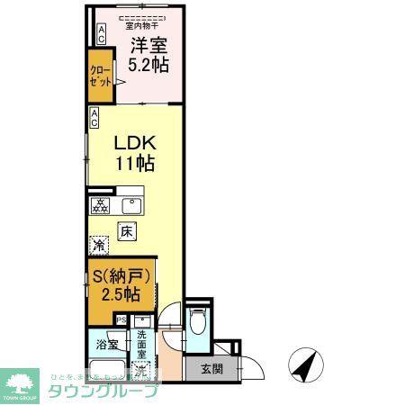 セレスティア下丸子(1LDK/1階)の間取り写真