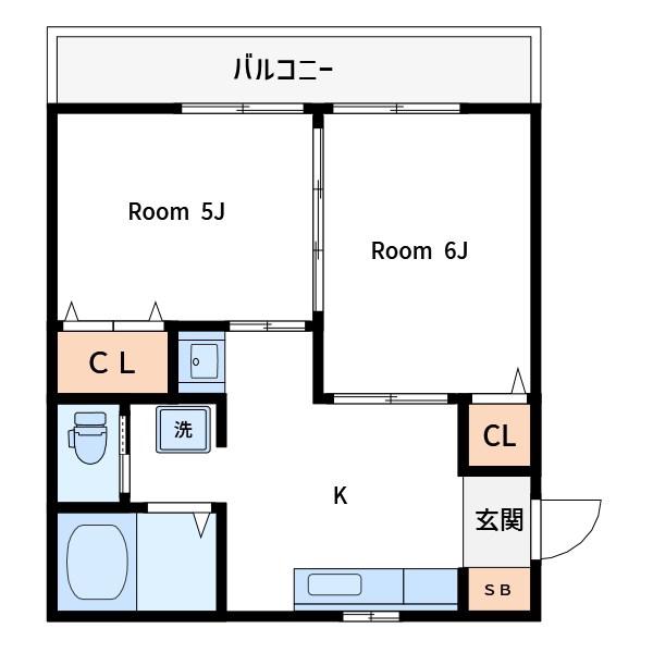 ときわマンション(2K/3階)の間取り写真