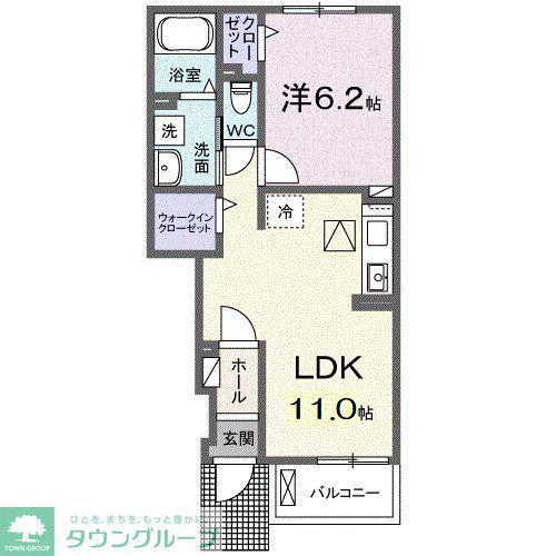 ベルグレイス(1LDK/1階)の間取り写真
