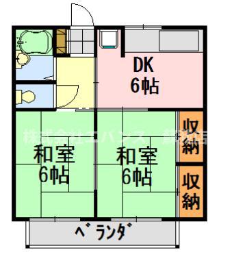 モリハイツ(2DK/2階)の間取り写真