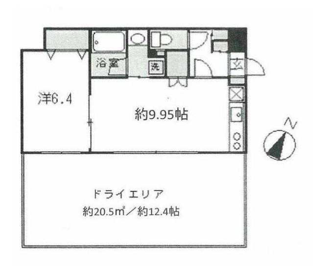 ベイシエ(1DK/1階)の間取り写真