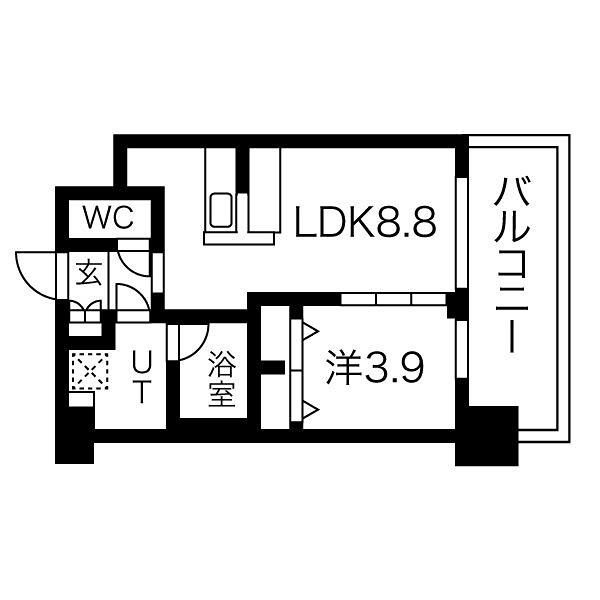 プレジオ弁天町ASIAN(1LDK/9階)の間取り写真