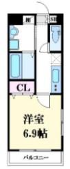 MISTRAL千代田町(1K/3階)の間取り写真