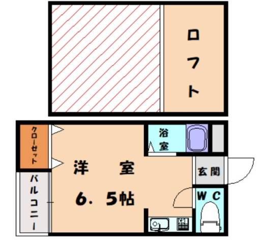 鵜飼パレス西戸崎(ワンルーム/1階)の間取り写真
