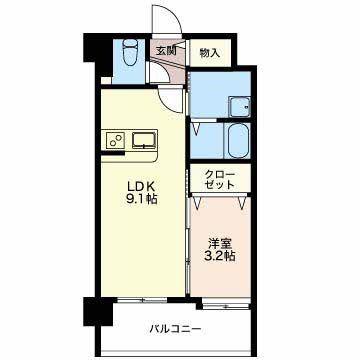 鵜の森レジデンス URBAN STAGE 30(1LDK/6階)の間取り写真