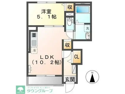 ヴィラ・リアンジュ(1LDK/1階)の間取り写真