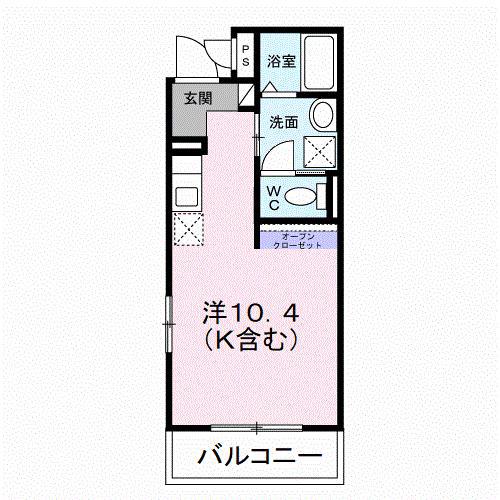 ティアラ ハピネス(ワンルーム/1階)の間取り写真