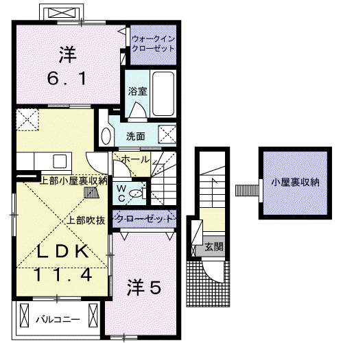 BEST HOUSE III D(2LDK/2階)の間取り写真