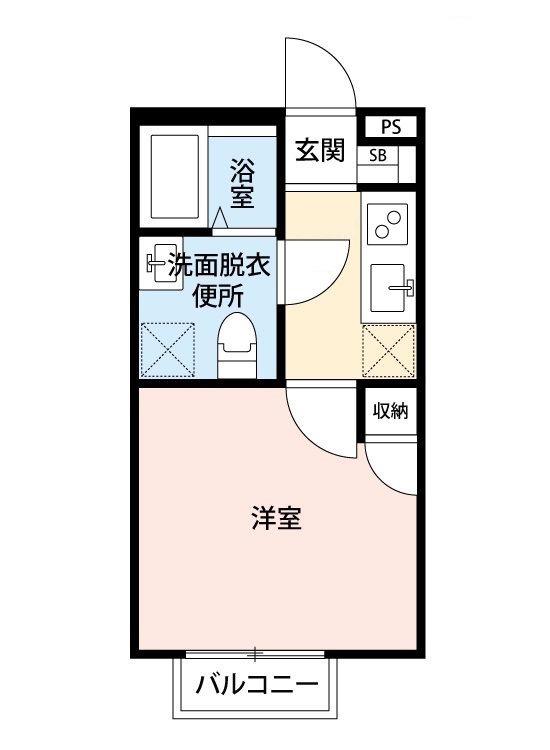 シャンティ八柱(1K/1階)の間取り写真