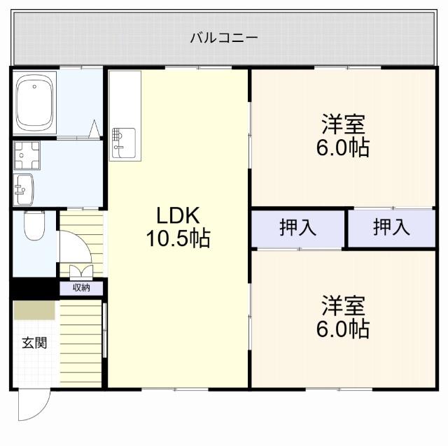 平井スクエアー(2LDK/3階)の間取り写真