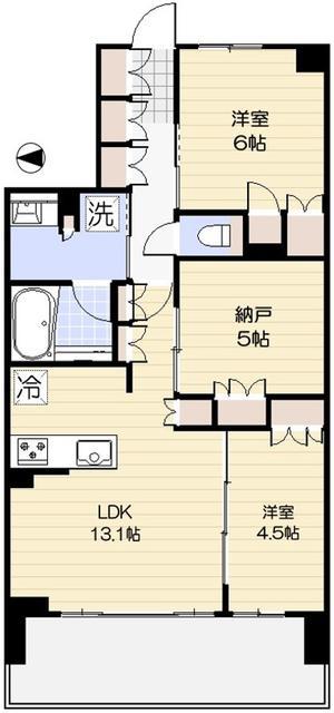 ベルドゥムール鎌ケ谷オーク(2SLDK/7階)の間取り写真