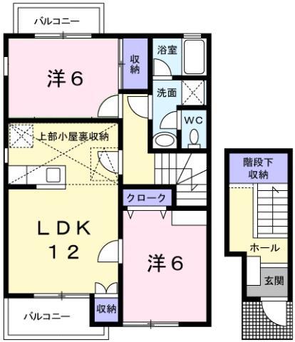 ハーブマンション武中(2LDK/2階)の間取り写真