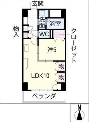 プレステージ新栄(1LDK/5階)の間取り写真