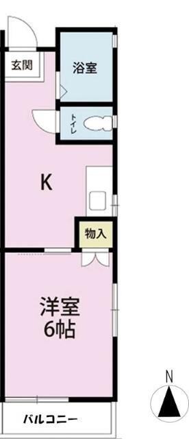 シャンブル北烏山(1K/2階)の間取り写真