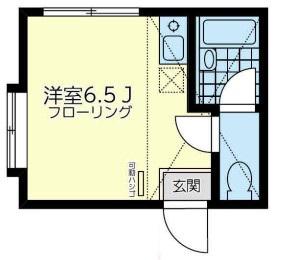ユナイト鶴見アルベリータの瞳(ワンルーム/1階)の間取り写真