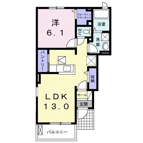ニューサンリット I(1LDK/1階)の間取り写真