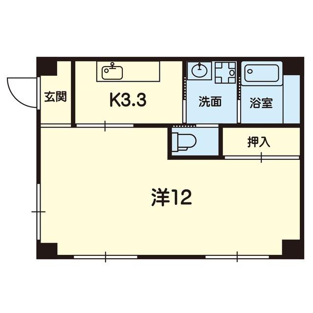 アヴァンティ(1K/3階)の間取り写真