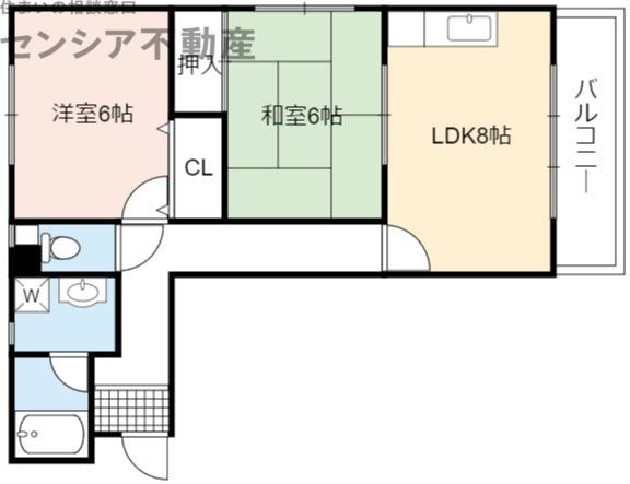 ファミリーハイツ蒲生(2LDK/1階)の間取り写真