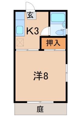 タカノコーポ(1K/1階)の間取り写真
