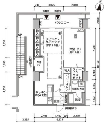 東雲キャナルコートCODAN17号棟(1LDK/6階)の間取り写真