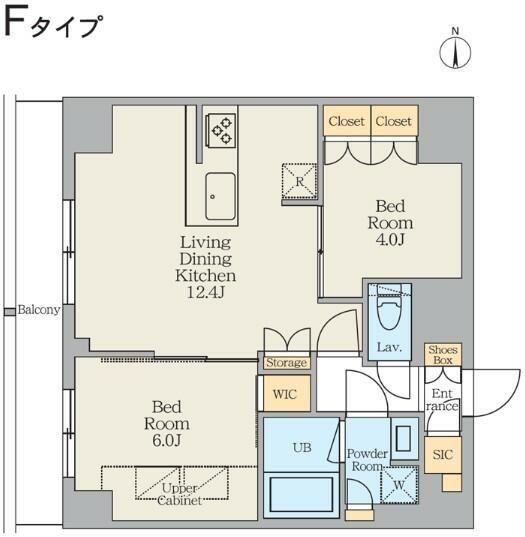 クレストコート東日暮里(2LDK/5階)の間取り写真