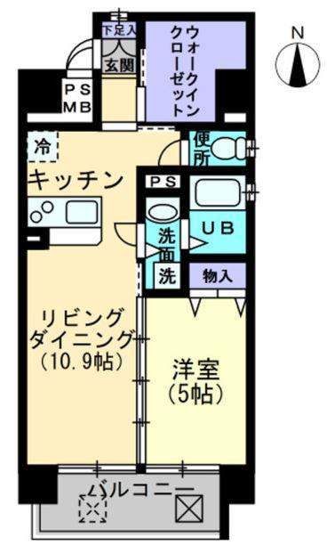 RAFFINE(1LDK/8階)の間取り写真