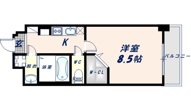 JPレジデンス大阪城東4(1K/4階)の間取り写真
