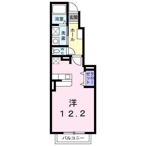 サン フィット2(ワンルーム/1階)の間取り写真