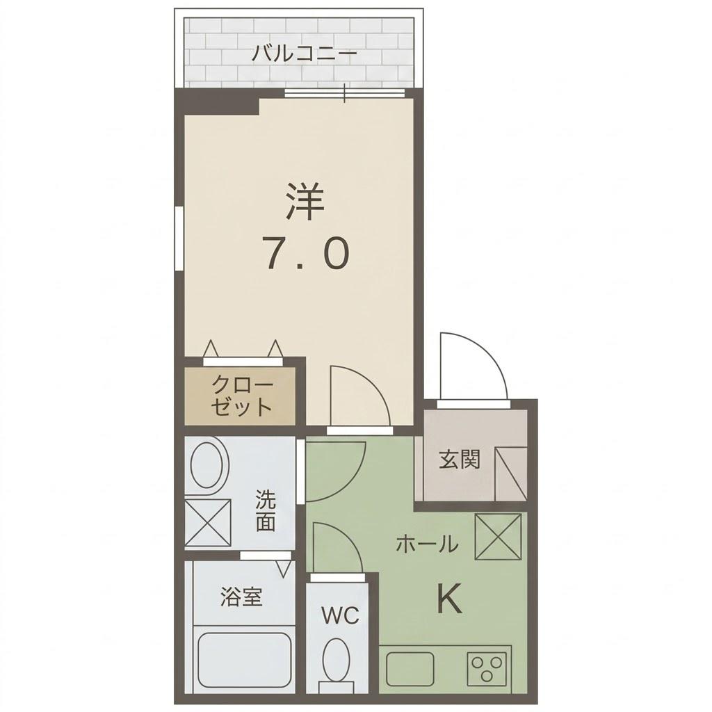 ラコリーヌ アキラン(1K/3階)の間取り写真