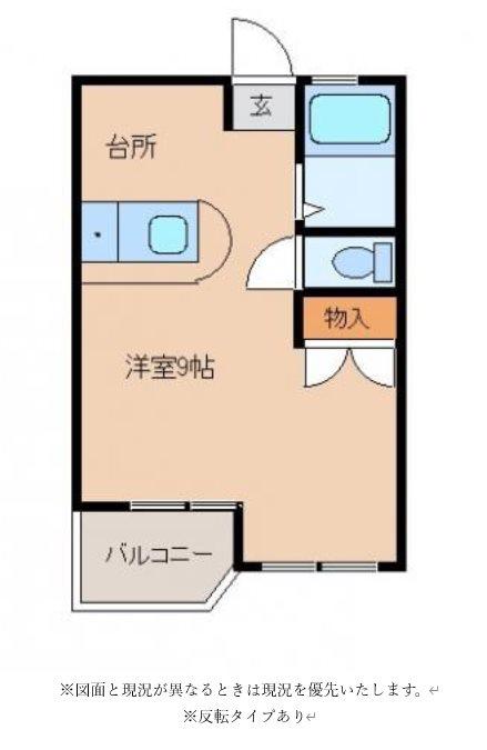ヴィラエスポワール古来(ワンルーム/2階)の間取り写真