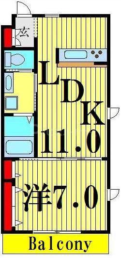 T.H.GARDEN(1LDK/3階)の間取り写真