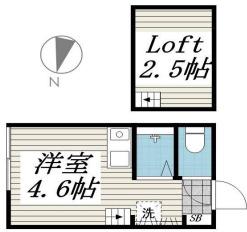 グラード氷川台II(ワンルーム/2階)の間取り写真