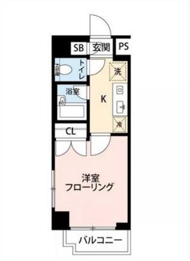 マイナビSTAYミライエ世田谷用賀(1K/2階)の間取り写真