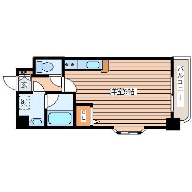 ラポール勾当台(ワンルーム/3階)の間取り写真