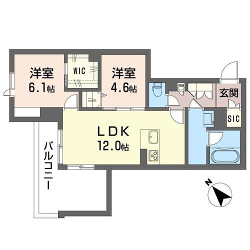 グレースキングダム(2LDK/1階)の間取り写真