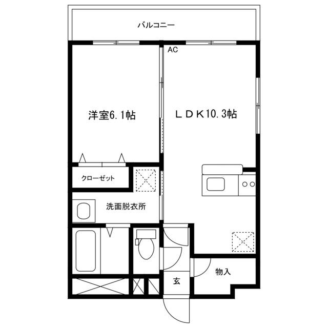 パストラル須頃(1LDK/4階)の間取り写真