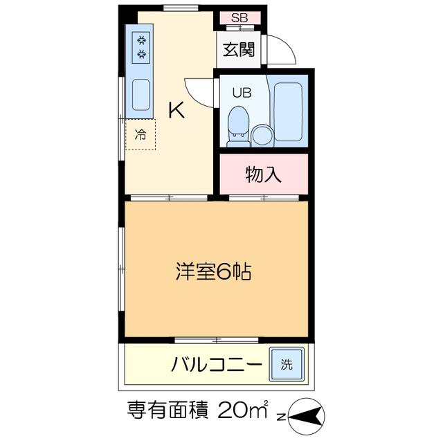 後藤ビル(1K/2階)の間取り写真