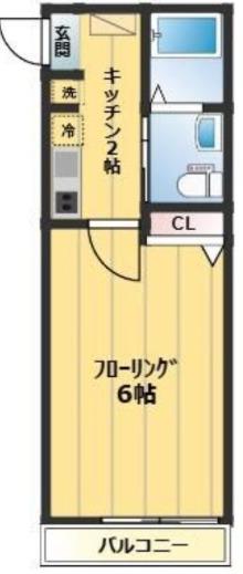 ウエストガーデン所沢(1K/3階)の間取り写真