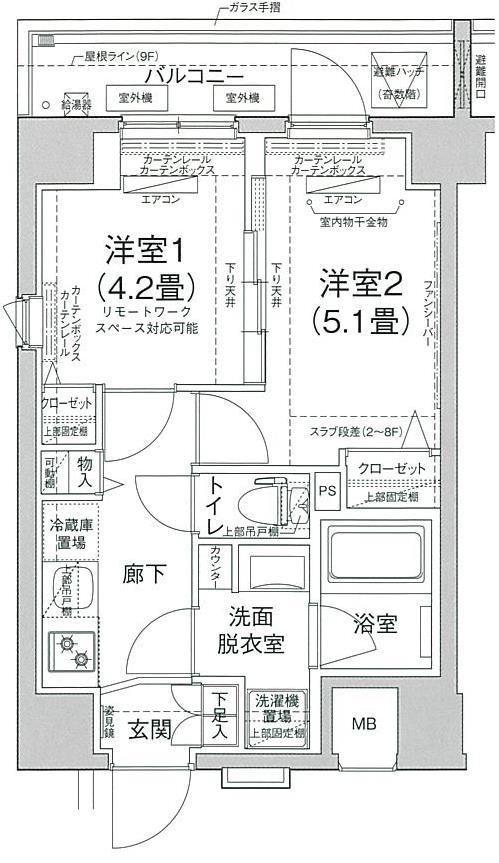 ルフレ プレミアム町屋(2K/3階)の間取り写真