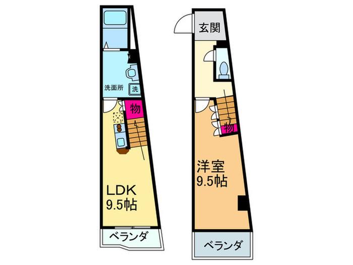 モンシャトー百済坂(1LDK/3階)の間取り写真