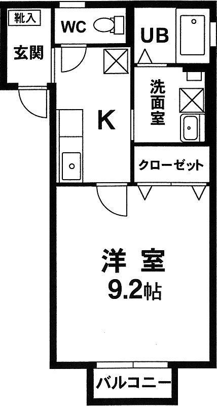ファンタジー(1K/1階)の間取り写真