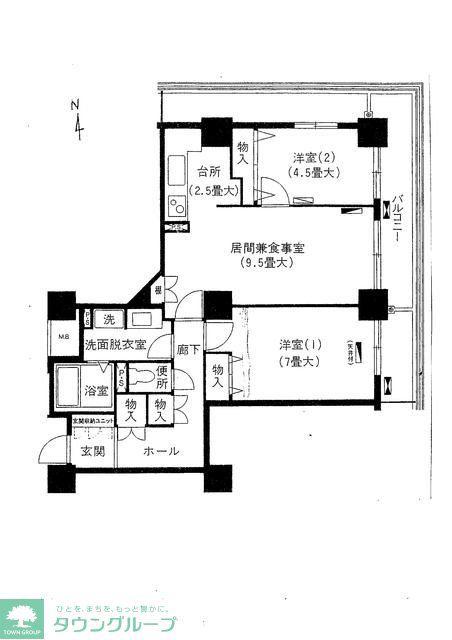 リプレ川口一番街1号棟(2LDK/3階)の間取り写真