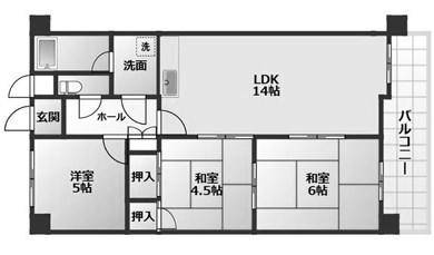 サングレイス西明石(3LDK/3階)の間取り写真