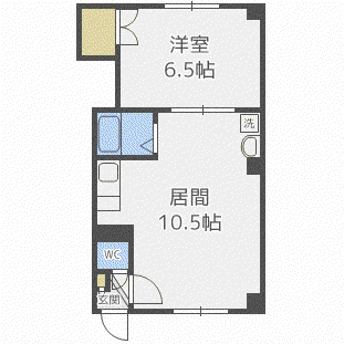 プログレス南郷(1LDK/4階)の間取り写真
