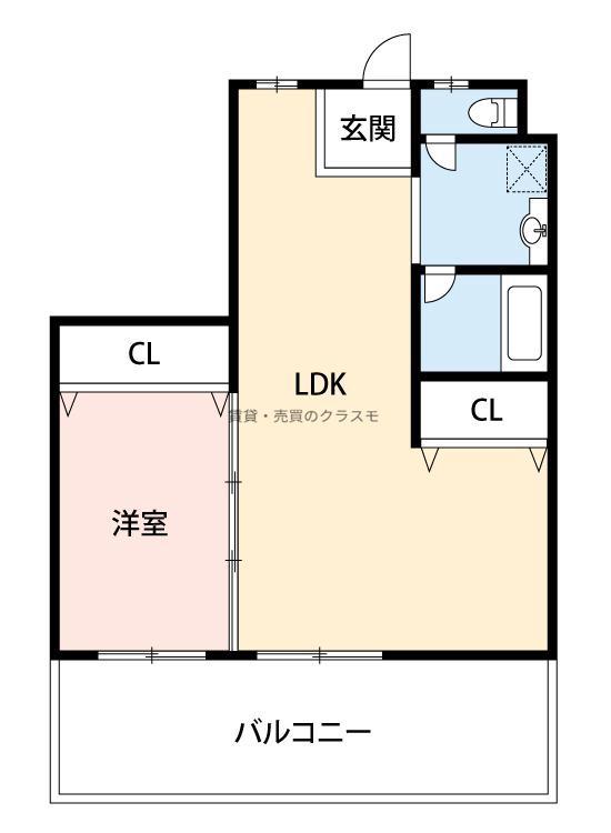 マンション忠岡(1LDK/3階)の間取り写真