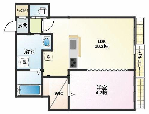メゾン プリムヴェール(1LDK/3階)の間取り写真